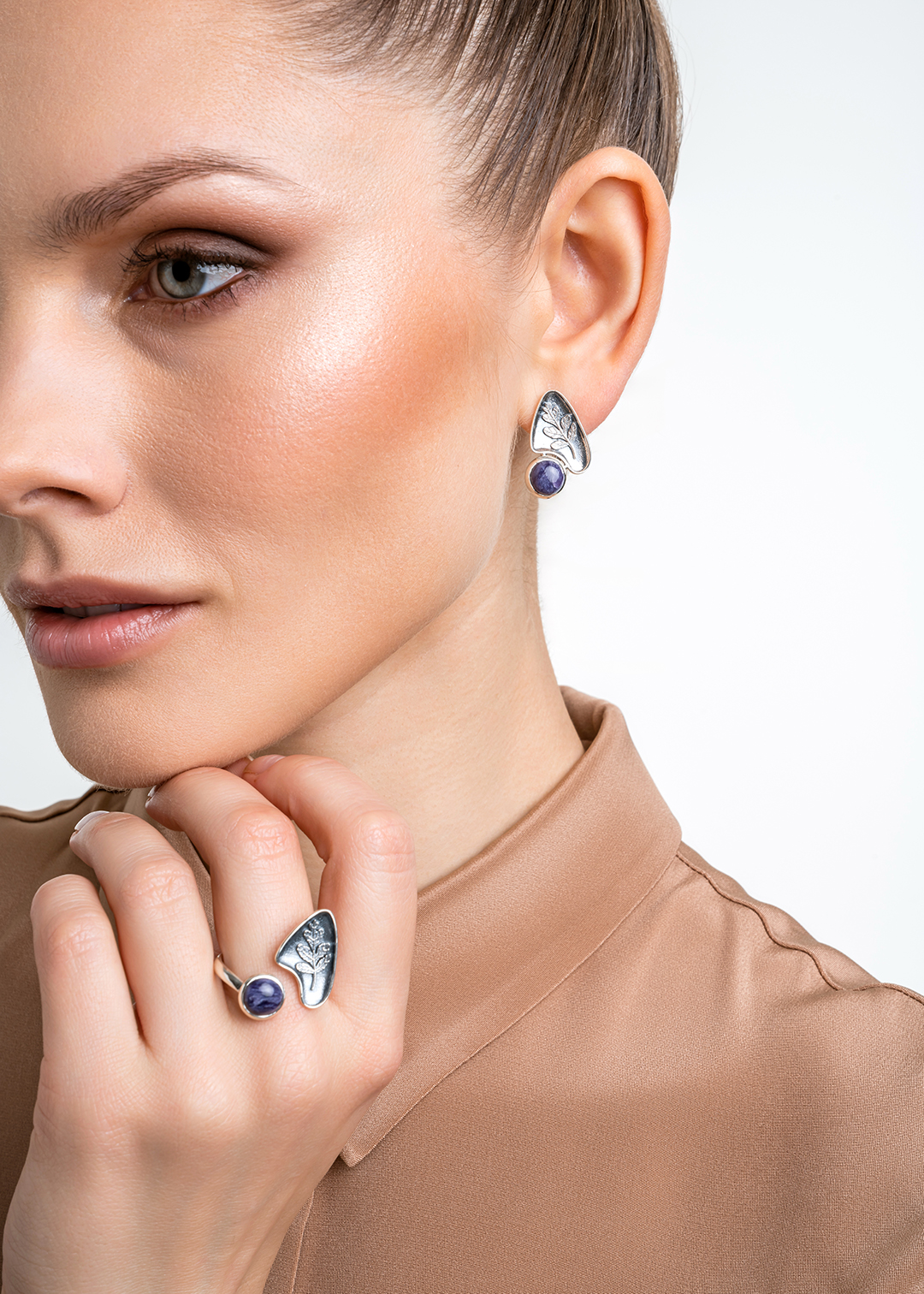 Cеребряное кольцо с чароитом | Ювелирные украшения Sarkissian - фото 16