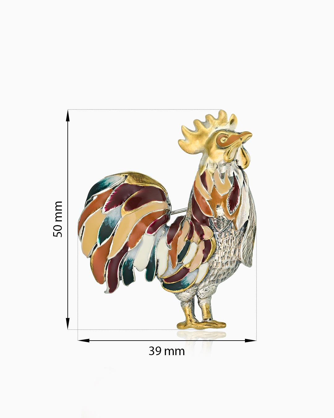 Серебряный брошь с эмалью - фото 2