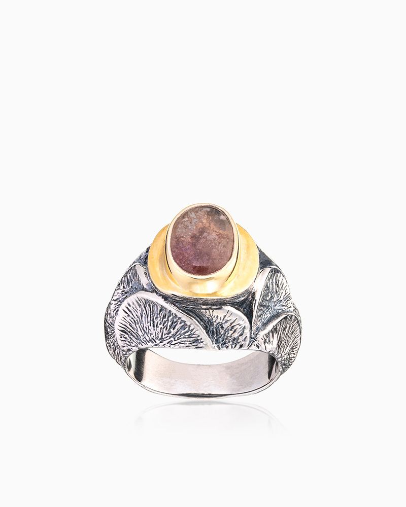 Кольцо из серебра с камнем турмалин - фото 2