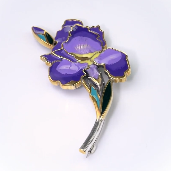 Серебряная брошь «Ирис» | Ювелирные украшения Sarkissian - фото 2 d