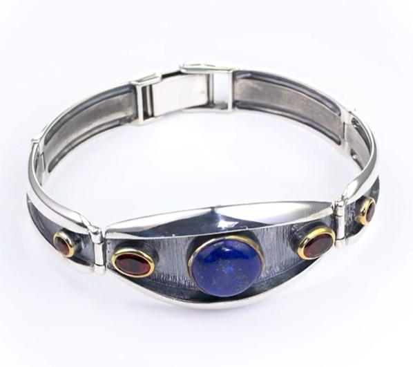 Серебряный браслет с камнем лазурит | Ювелирные украшения Sarkissian - фото 2 d