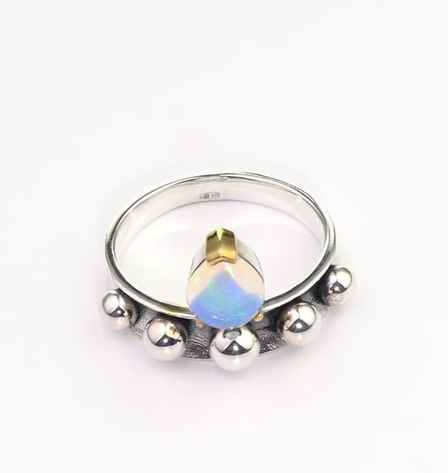 Кольцо из серебра с камнем опал | Ювелирные украшения Sarkissian - фото 7 d