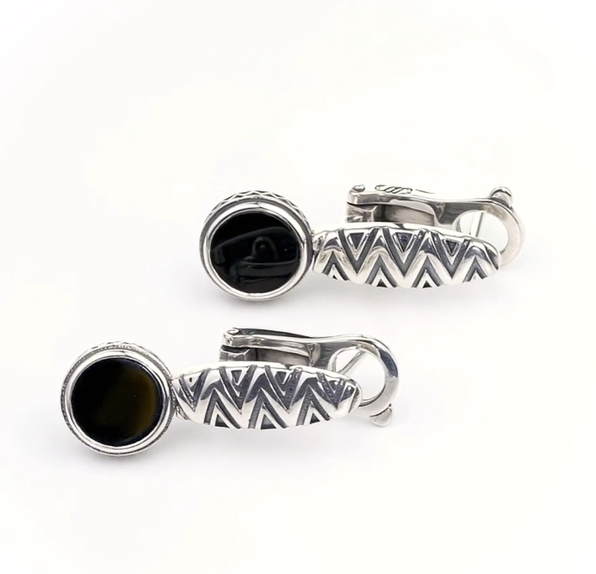 Серьги из серебра с камнем оникс | Ювелирные украшения Sarkissian - фото 7 d