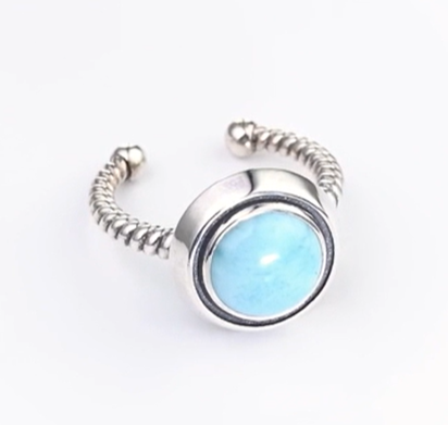 Кольцо из серебра с камнем ларимар | Ювелирные украшения Sarkissian - фото 6 d