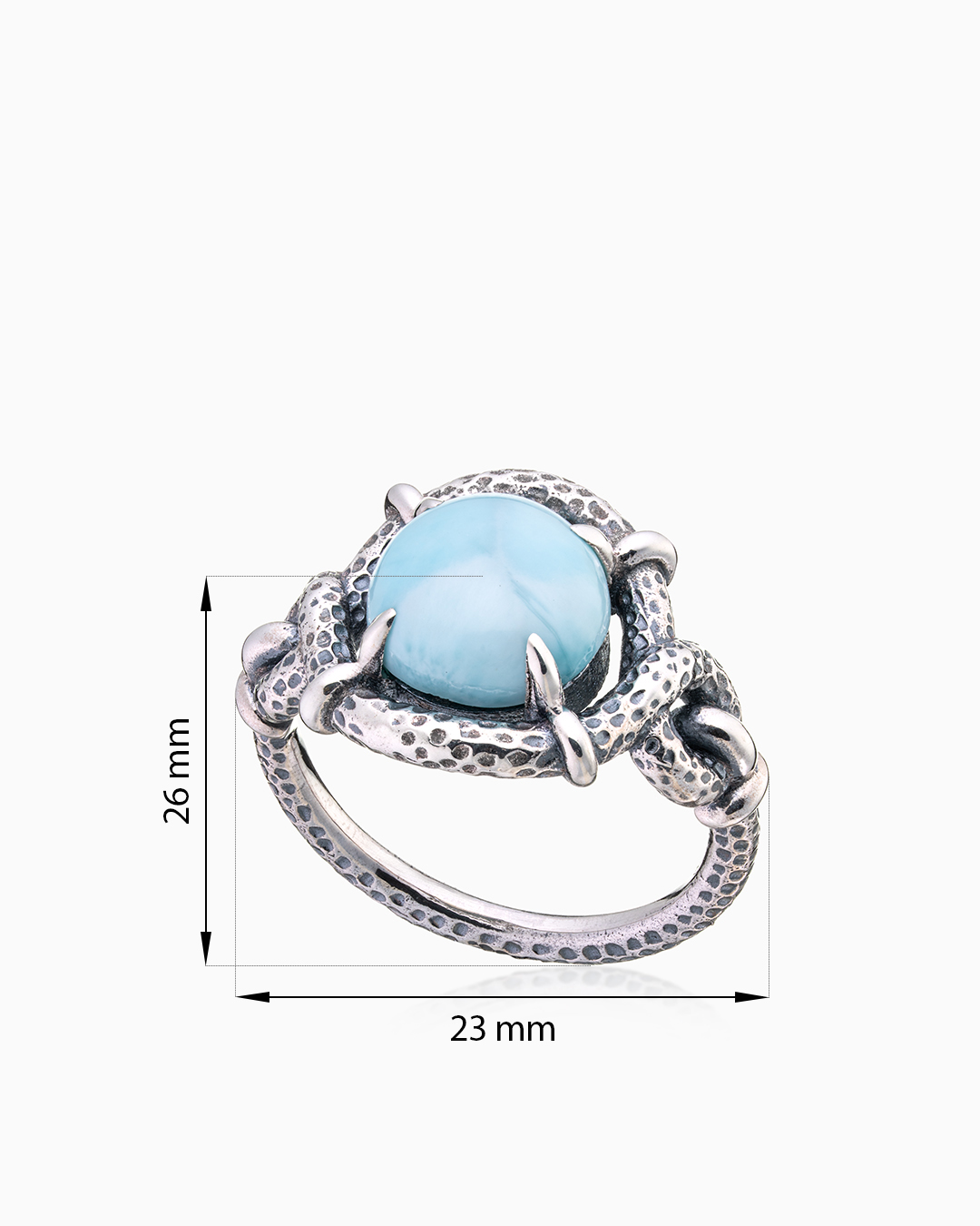 Кольцо из серебра с камнем ларимар | Ювелирные украшения Sarkissian - фото 8