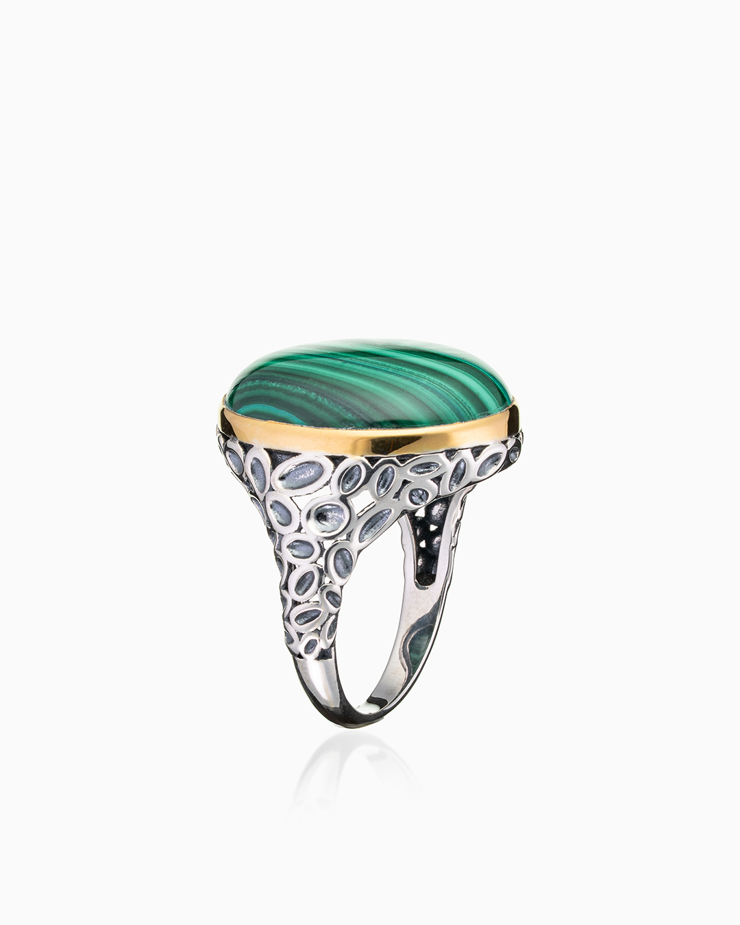 Кольцо из серебра с камнем малахит | Ювелирные украшения Sarkissian - фото 16
