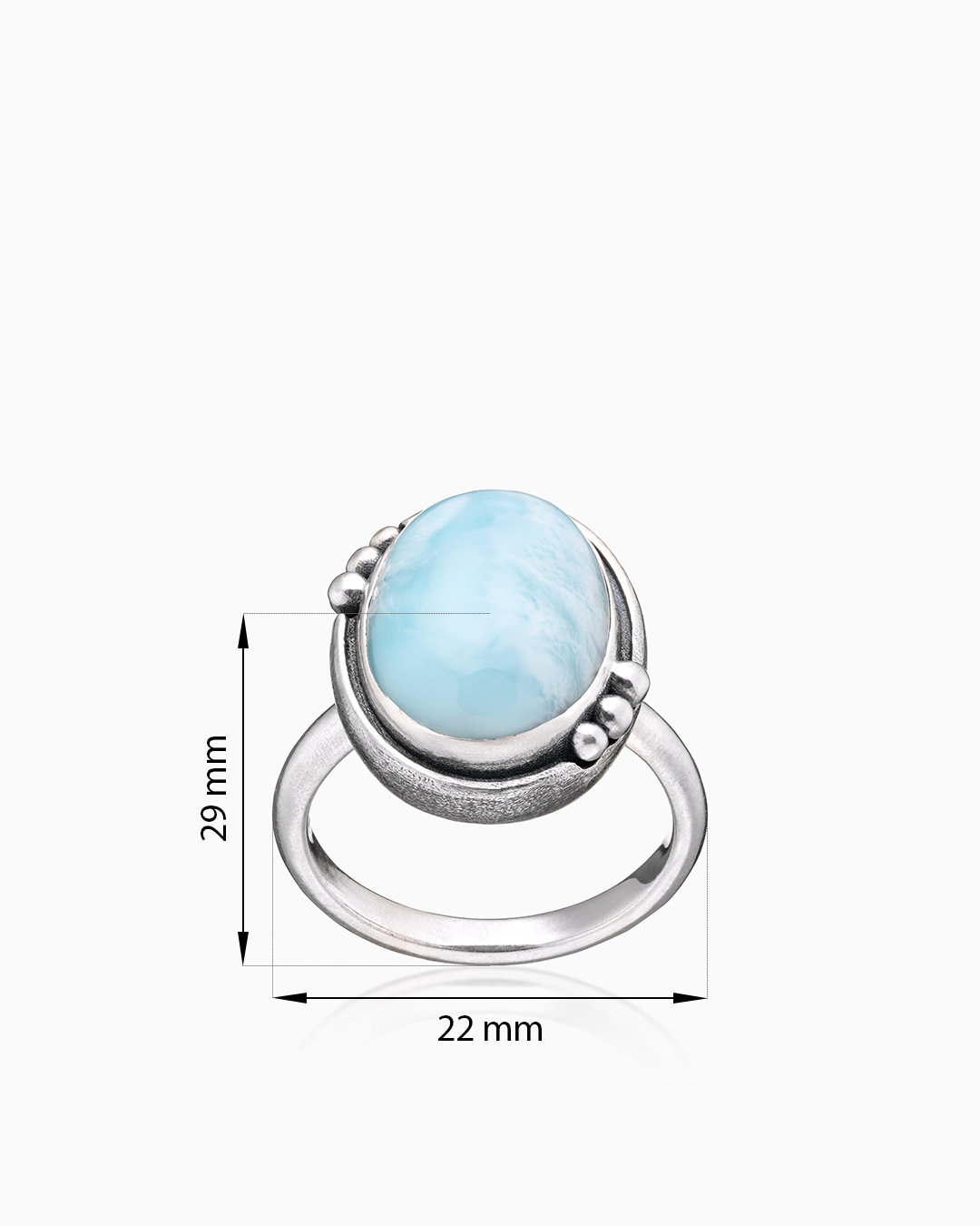 Кольцо из серебра с камнем ларимар | Ювелирные украшения Sarkissian - фото 8