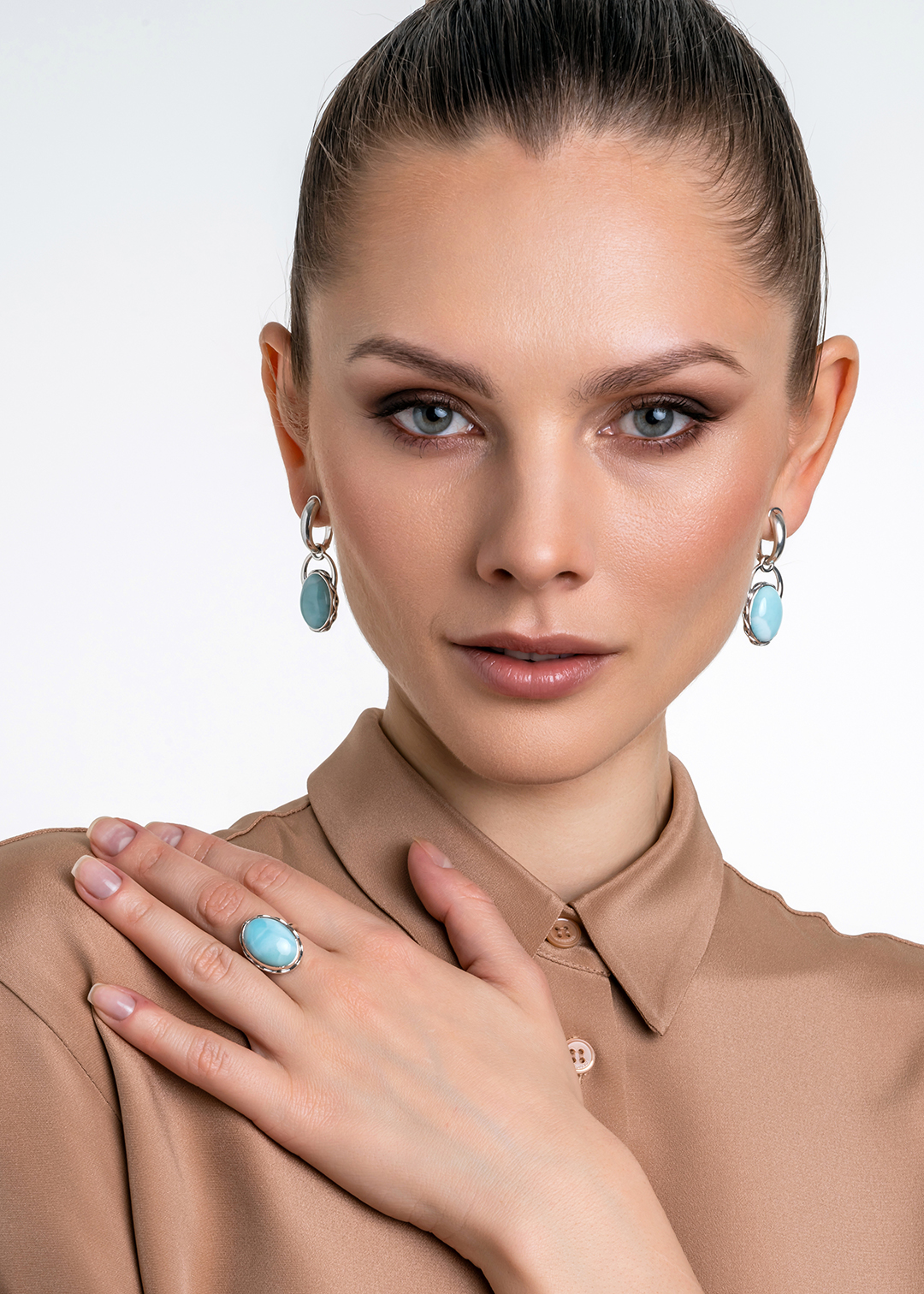 Кольцо из серебра с камнем ларимар | Ювелирные украшения Sarkissian - фото 15