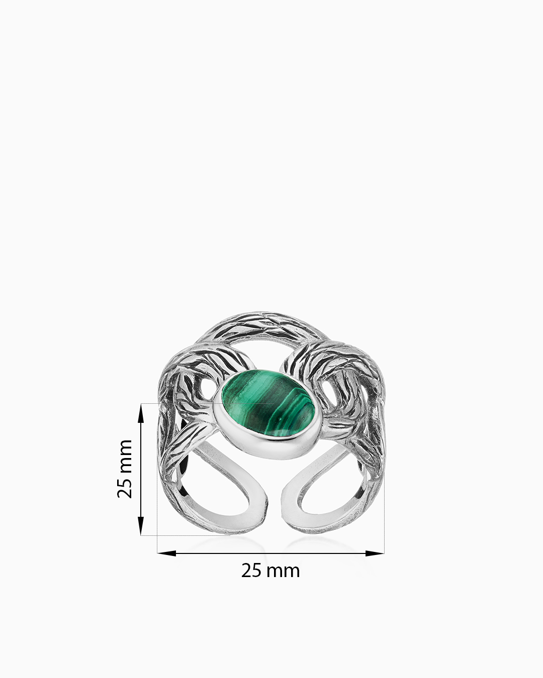 Кольцо из серебра с камнем малахит | Ювелирные украшения Sarkissian - фото 8