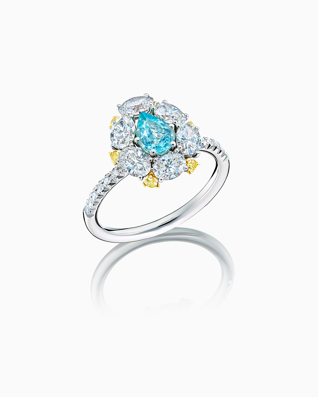 Кольцо из белого золота с бриллиантами и турмалином параиба | Ювелирные украшения Sarkissian - фото 6