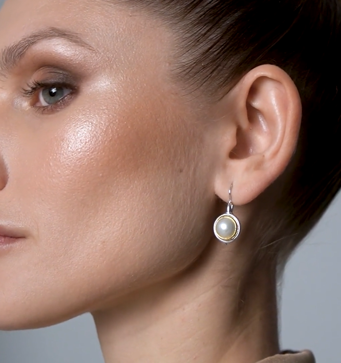 Серьги из серебра с камнем жемчуг | Ювелирные украшения Sarkissian - фото 8 d