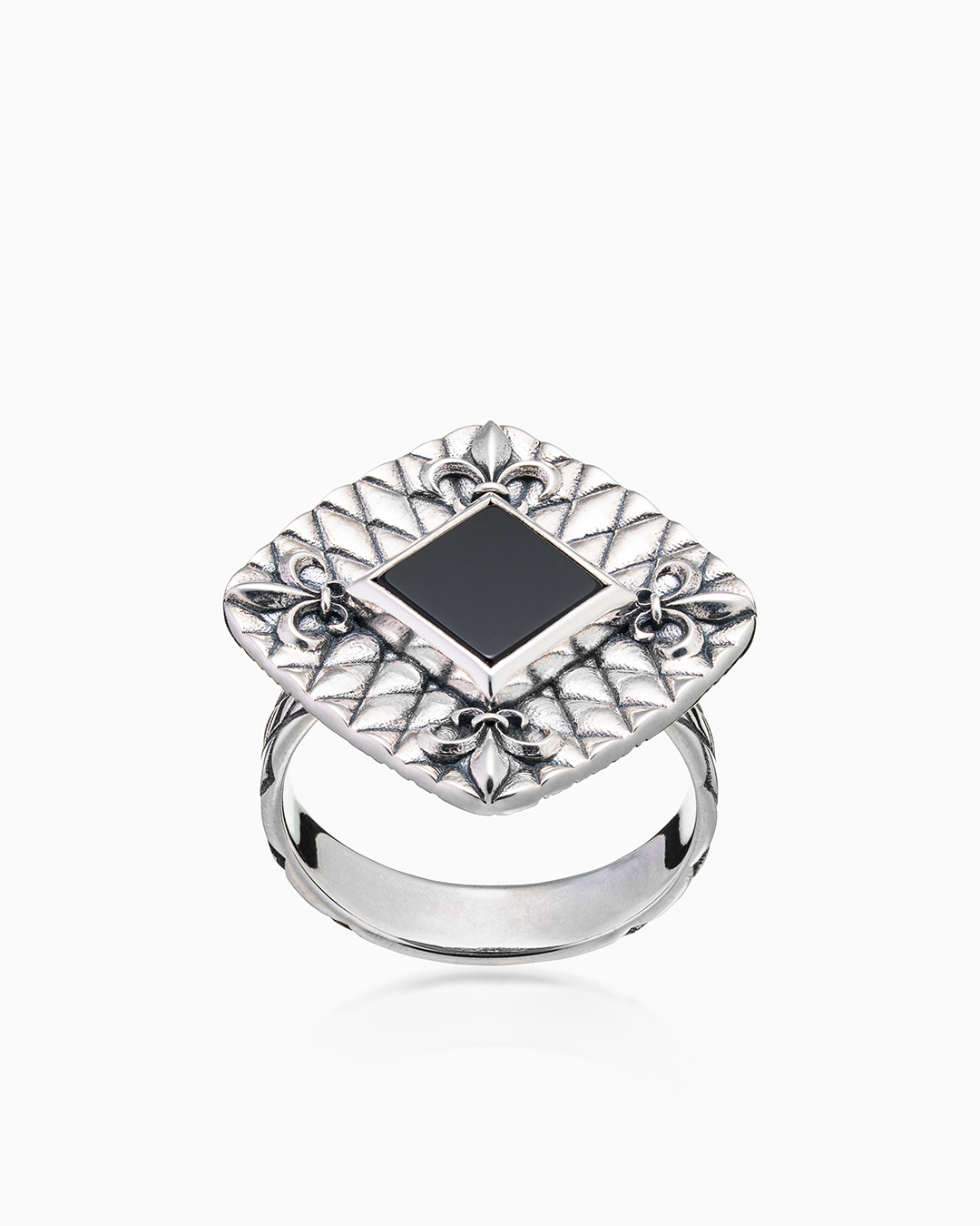 Кольцо из серебра с камнем оникс - фото 2