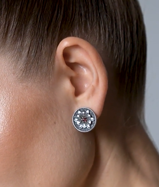 Серьги с гранатом из серебра | Ювелирные украшения Sarkissian - фото 2 d