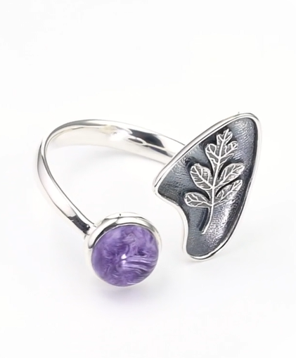 Cеребряное кольцо с чароитом | Ювелирные украшения Sarkissian - фото 11 d