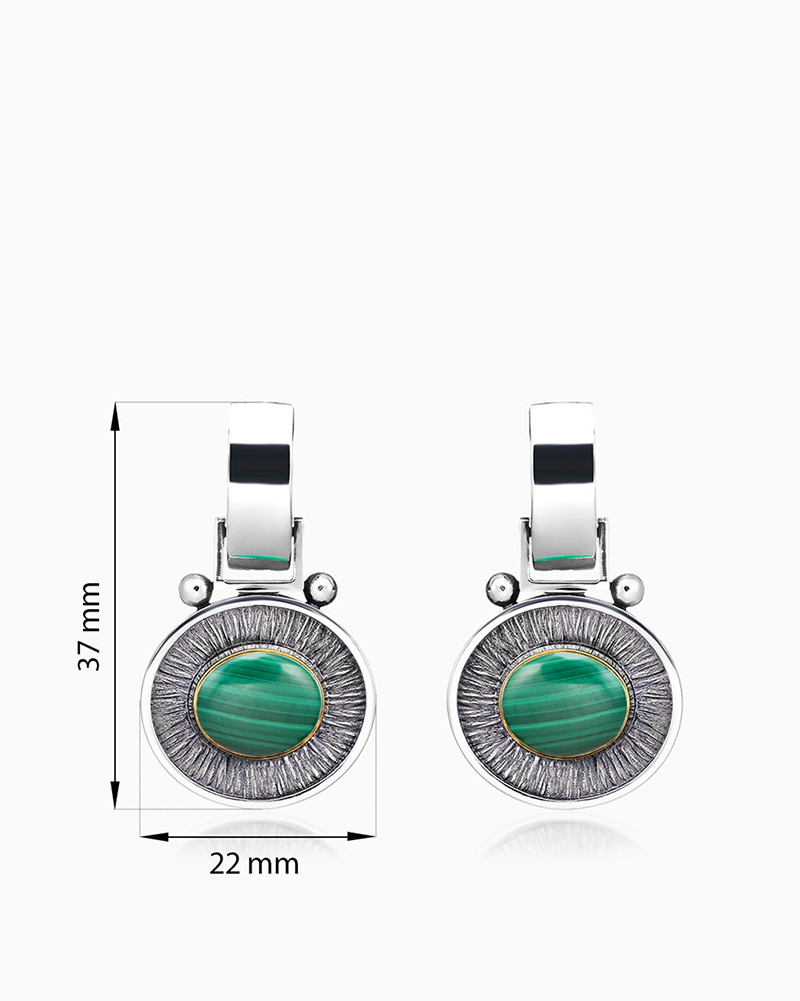 Серебряные серьги «Малахитовый Взор» | Ювелирные украшения Sarkissian - фото 8