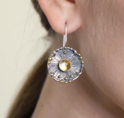 Серебряные серьги «Диск Солнца» | Ювелирные украшения Sarkissian - фото 4 d