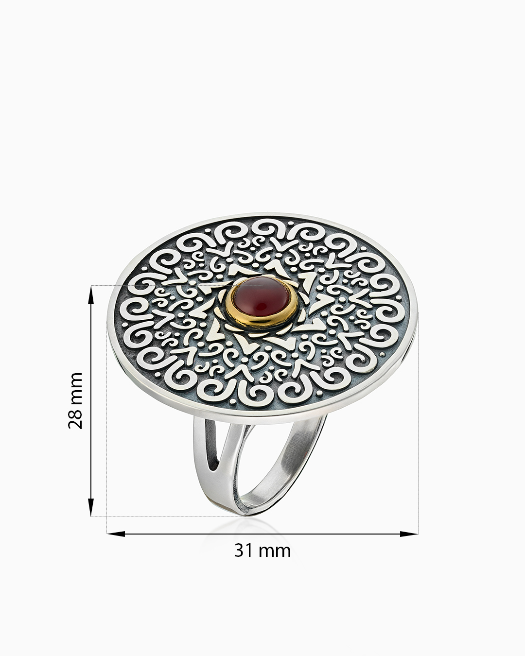 Кольцо из серебра с камнем гранат | Ювелирные украшения Sarkissian - фото 8