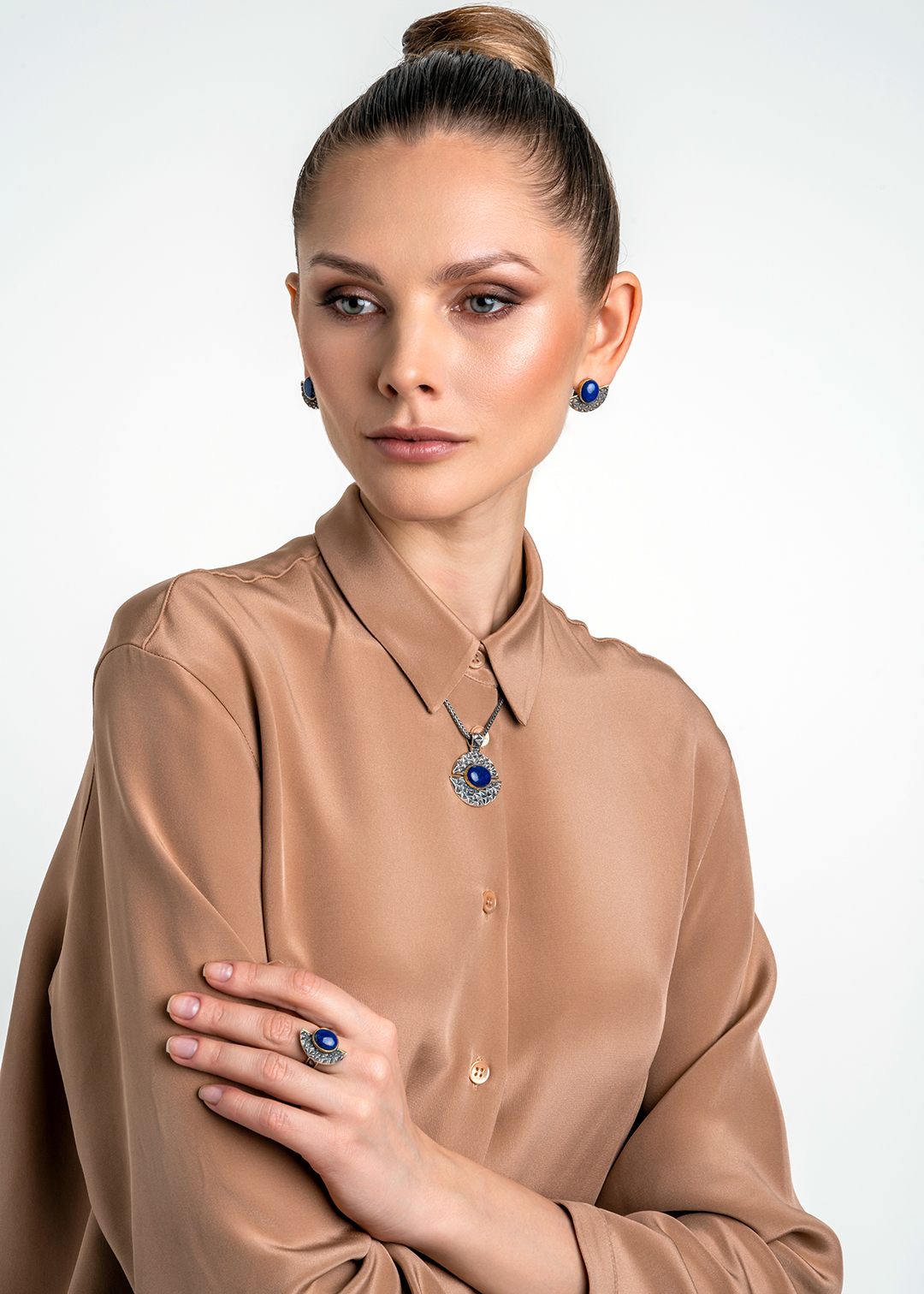 Серебряная подвеска «Лазурный Веер» | Ювелирные украшения Sarkissian - фото 11