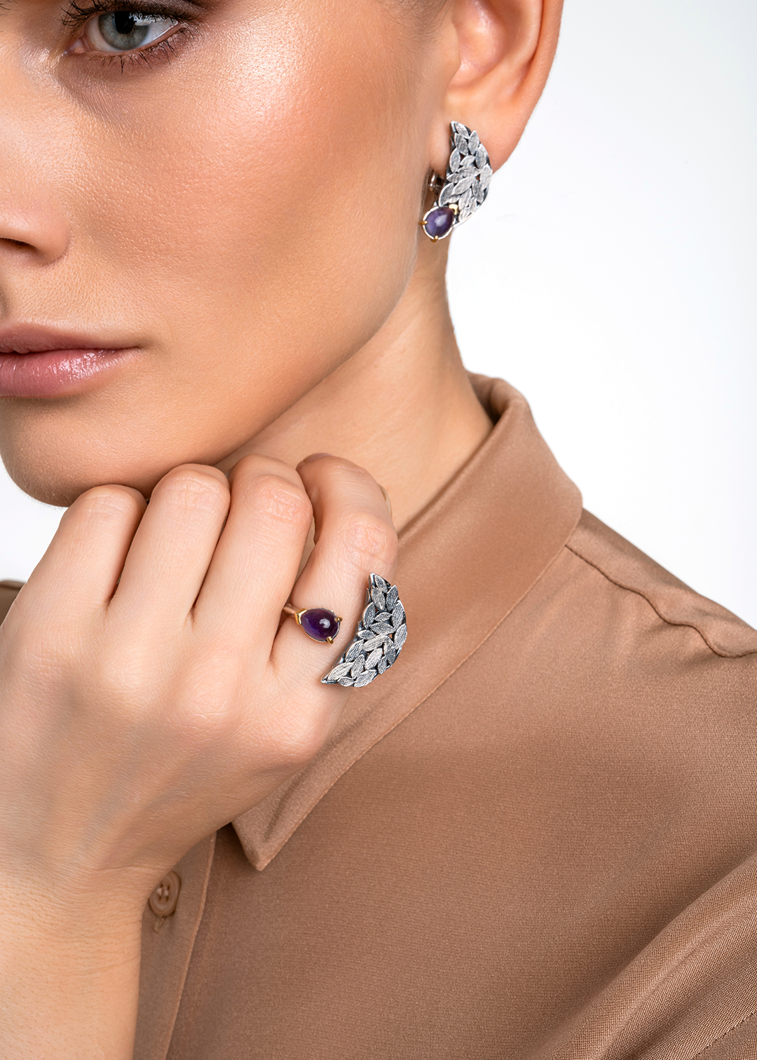 Кольцо из серебра с камнем аметист | Ювелирные украшения Sarkissian - фото 16