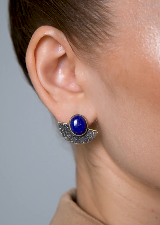 Серебряные серьги «Лазурный Веер» | Ювелирные украшения Sarkissian - фото 9 d