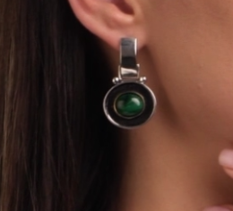 Серебряные серьги «Малахитовый Взор» | Ювелирные украшения Sarkissian - фото 4 d