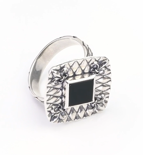 Кольцо из серебра с камнем оникс | Ювелирные украшения Sarkissian - фото 11 d