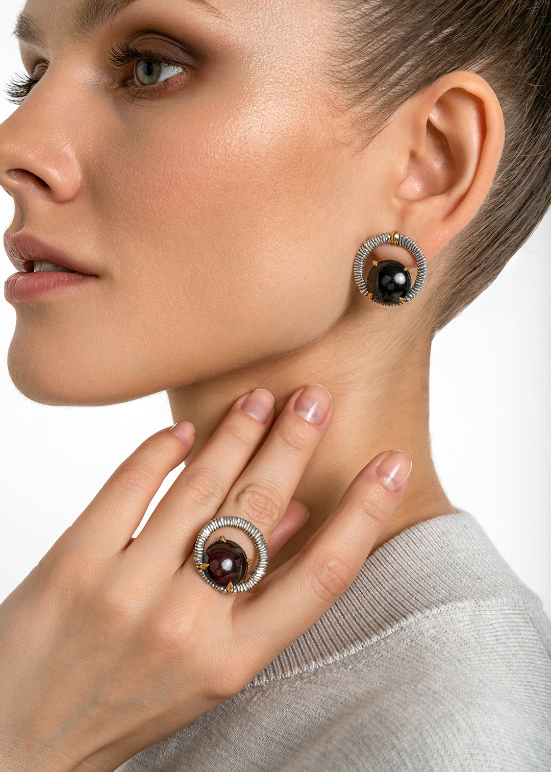 Кольцо из серебра с камнем гранат | Ювелирные украшения Sarkissian - фото 14