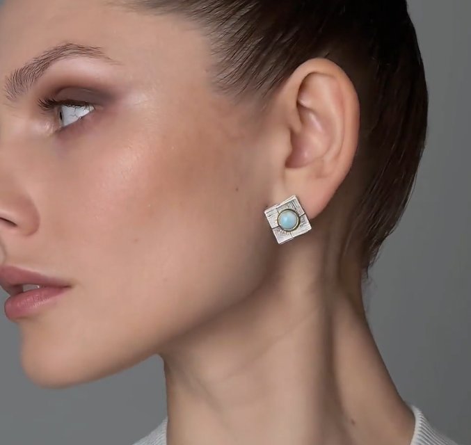 Кольцо из серебра с камнем ларимар | Ювелирные украшения Sarkissian - фото 9 d