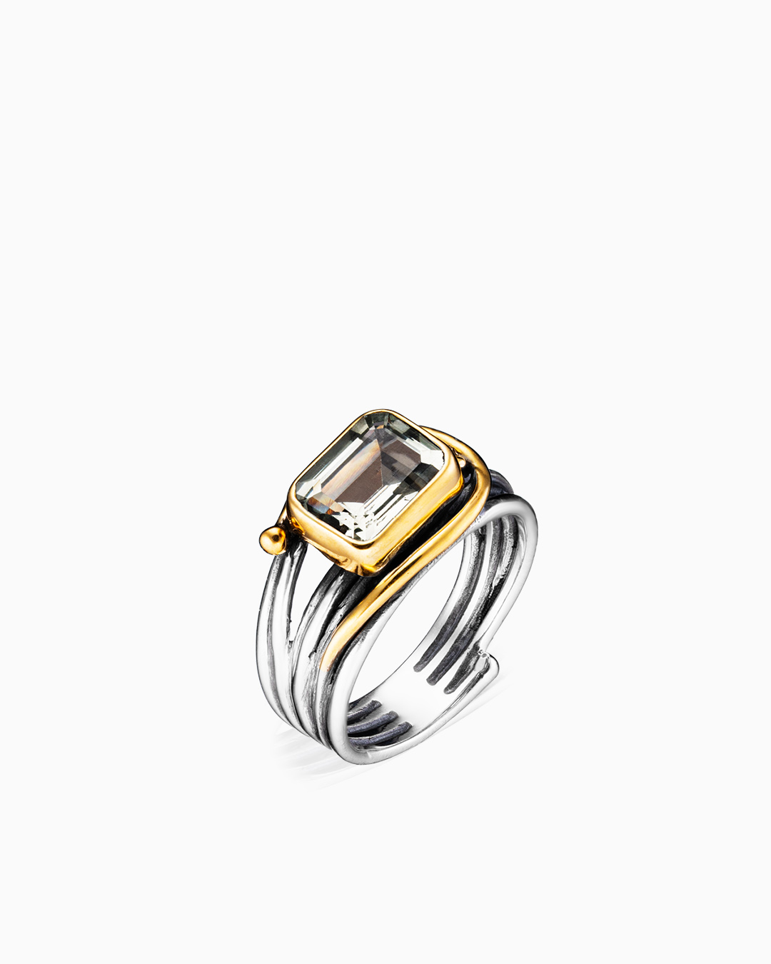 Серебряное кольцо «Мятная Грация» - фото 1