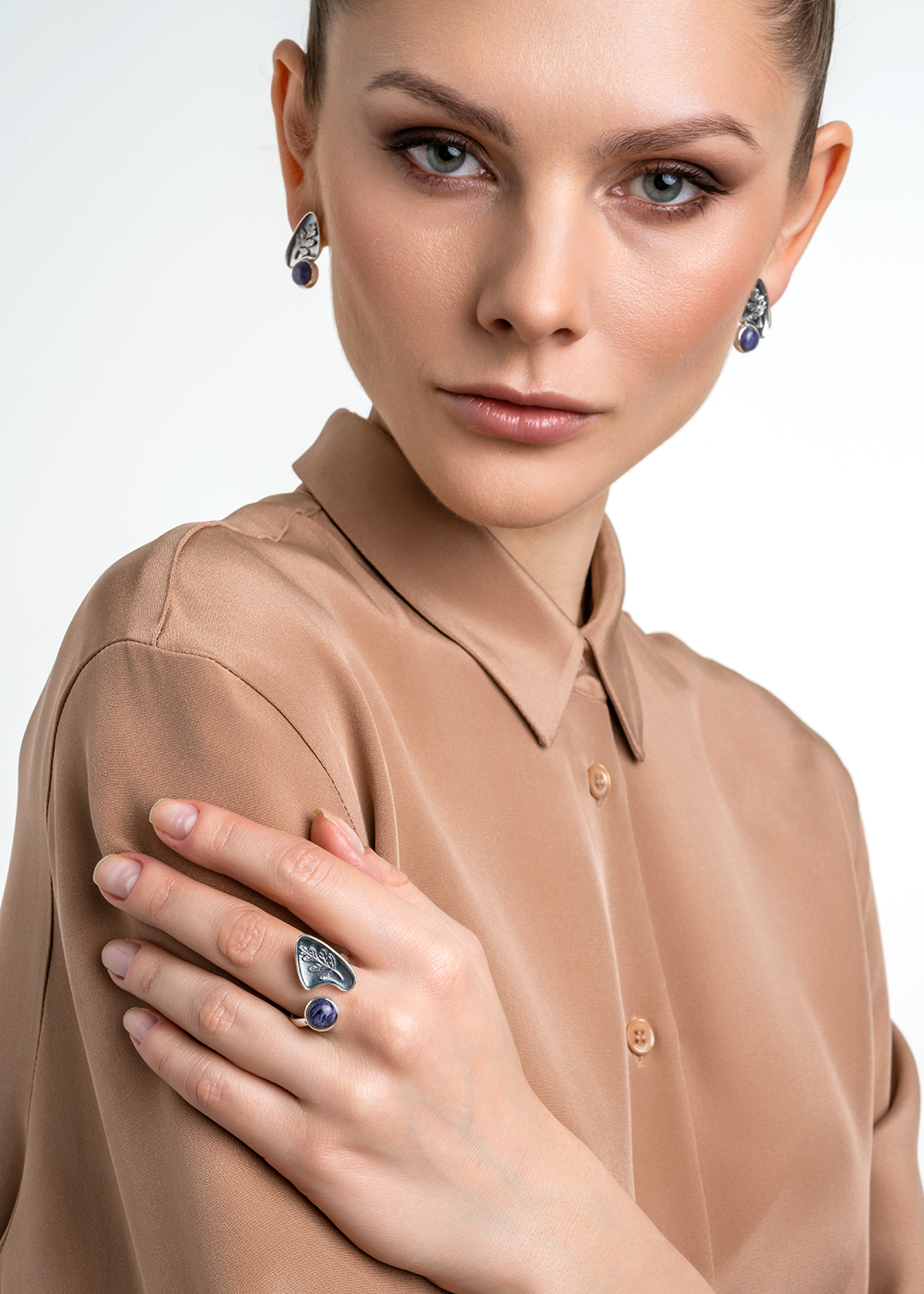 Cеребряное кольцо с чароитом | Ювелирные украшения Sarkissian - фото 17