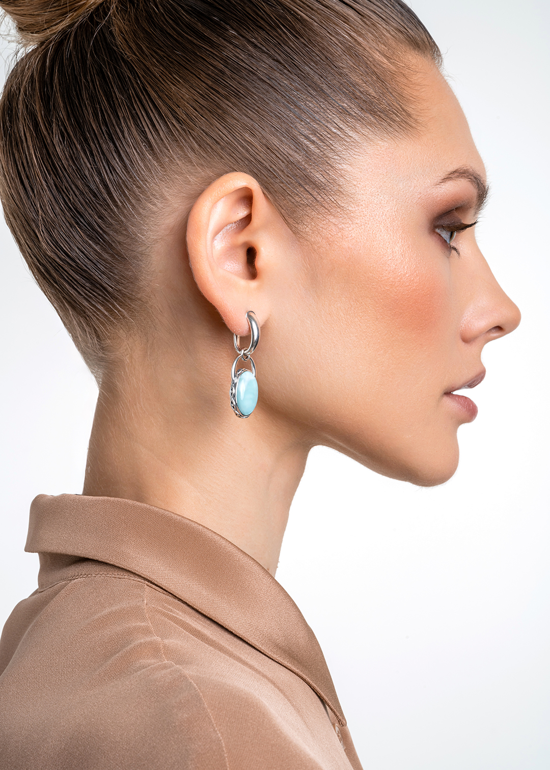 Серьги из серебра с камнем ларимар | Ювелирные украшения Sarkissian - фото 14