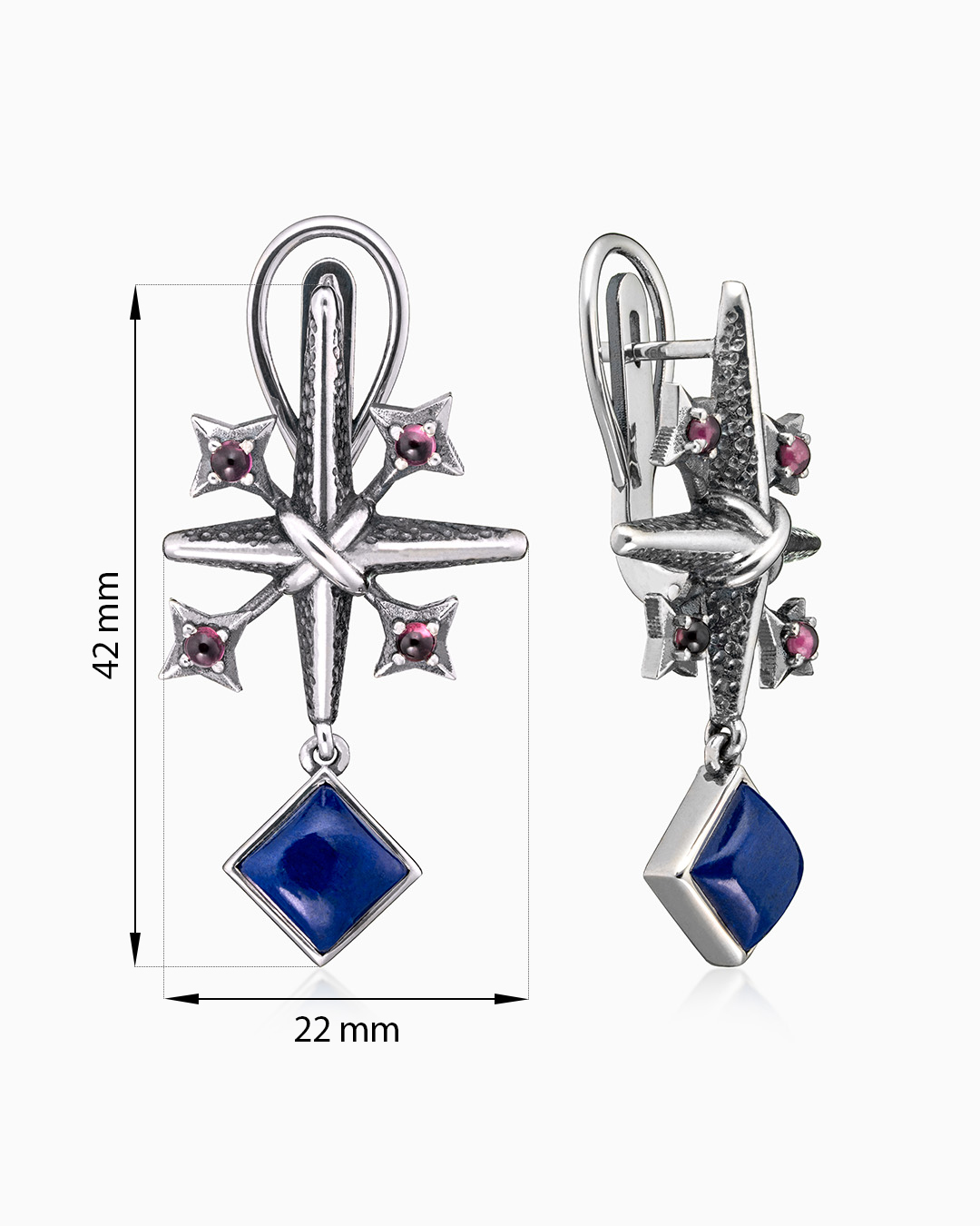 Серебряные серьги с лазуритом | Ювелирные украшения Sarkissian - фото 16