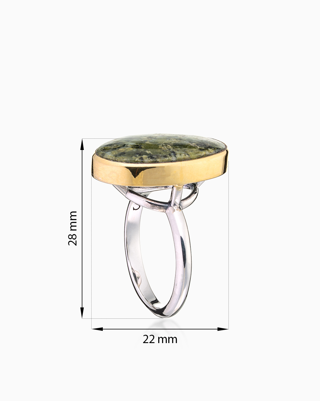 Cеребряное кольцо с камнем змеевик | Ювелирные украшения Sarkissian - фото 8