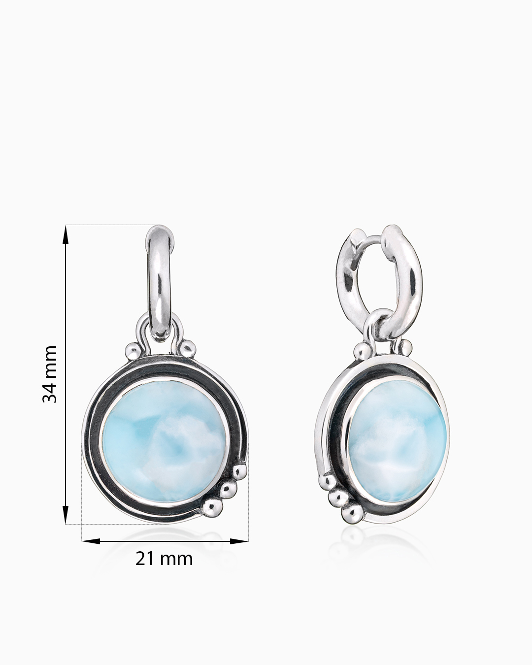 Серьги из серебра с камнем ларимар | Ювелирные украшения Sarkissian - фото 14