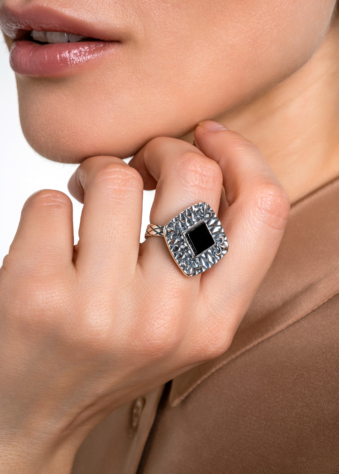 Кольцо из серебра с камнем оникс | Ювелирные украшения Sarkissian - фото 14