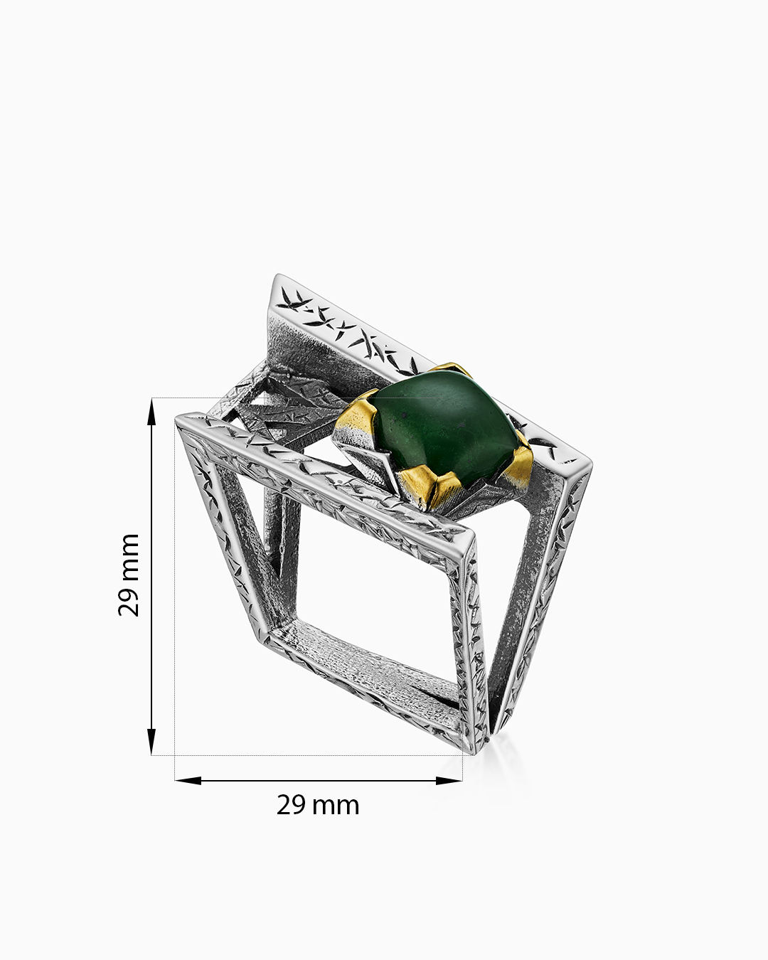 Cеребряное кольцо с камнем нефрит | Ювелирные украшения Sarkissian - фото 8