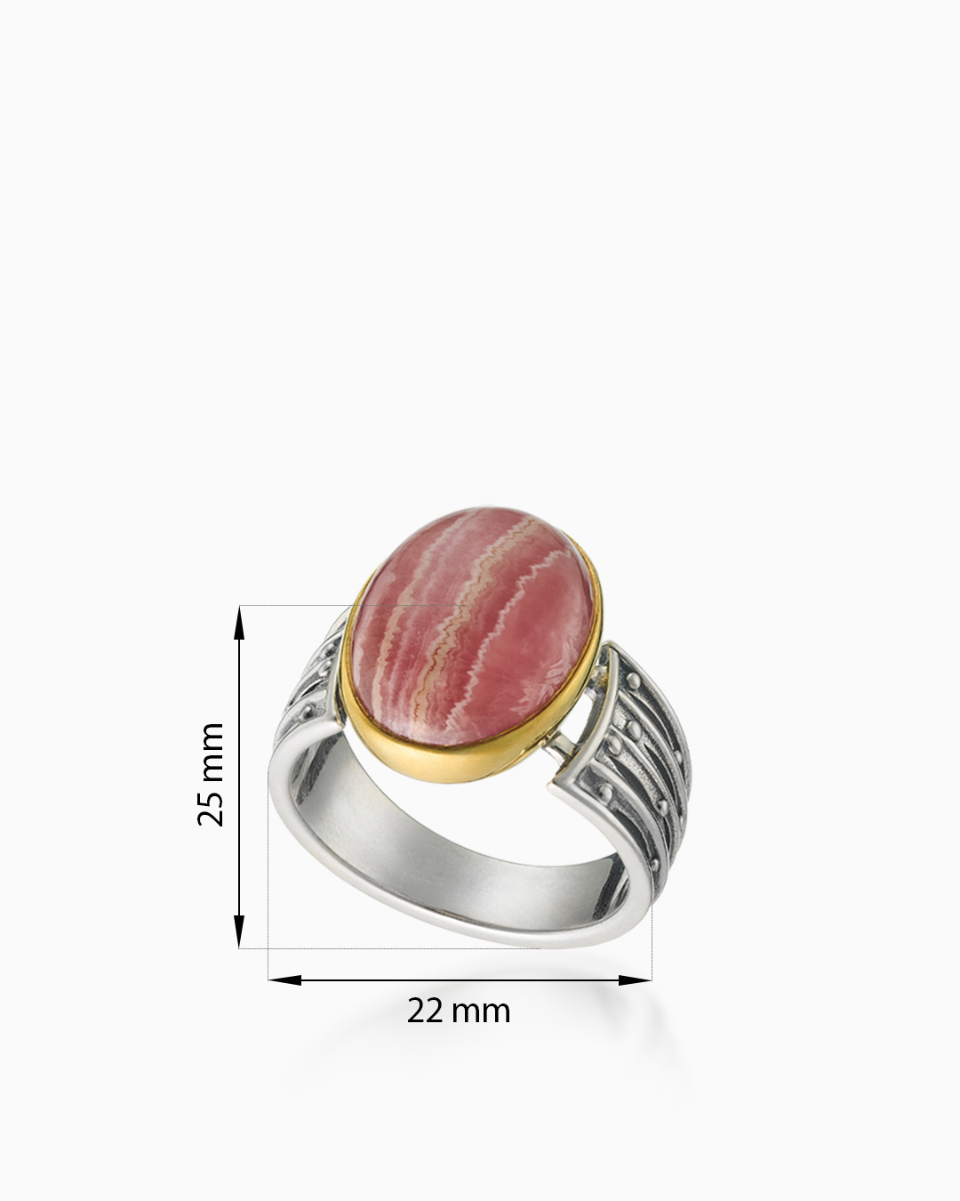 Кольцо из серебра с камнем родохрозит | Ювелирные украшения Sarkissian - фото 8