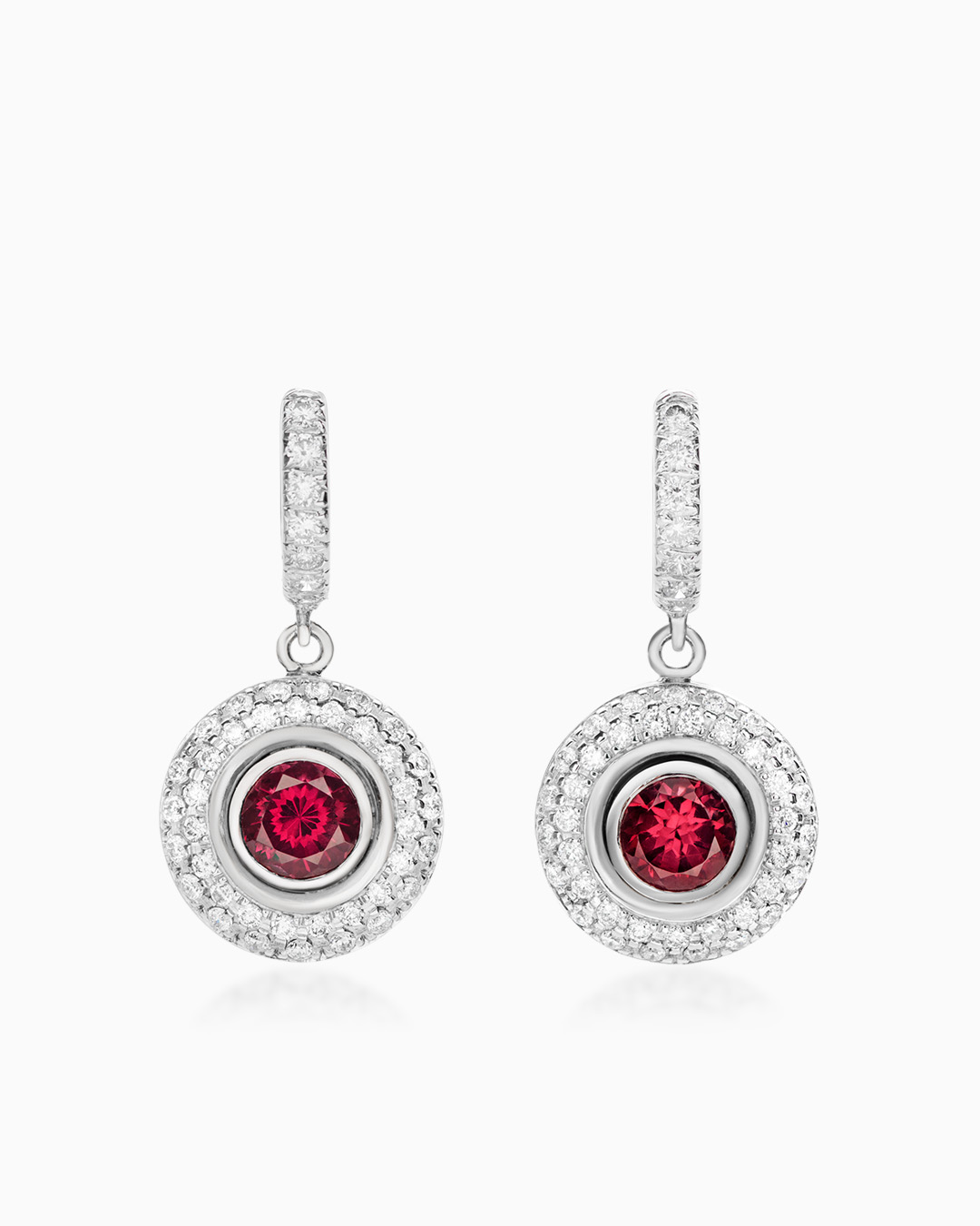 Серьги из золота с камнем шпинель - фото 1