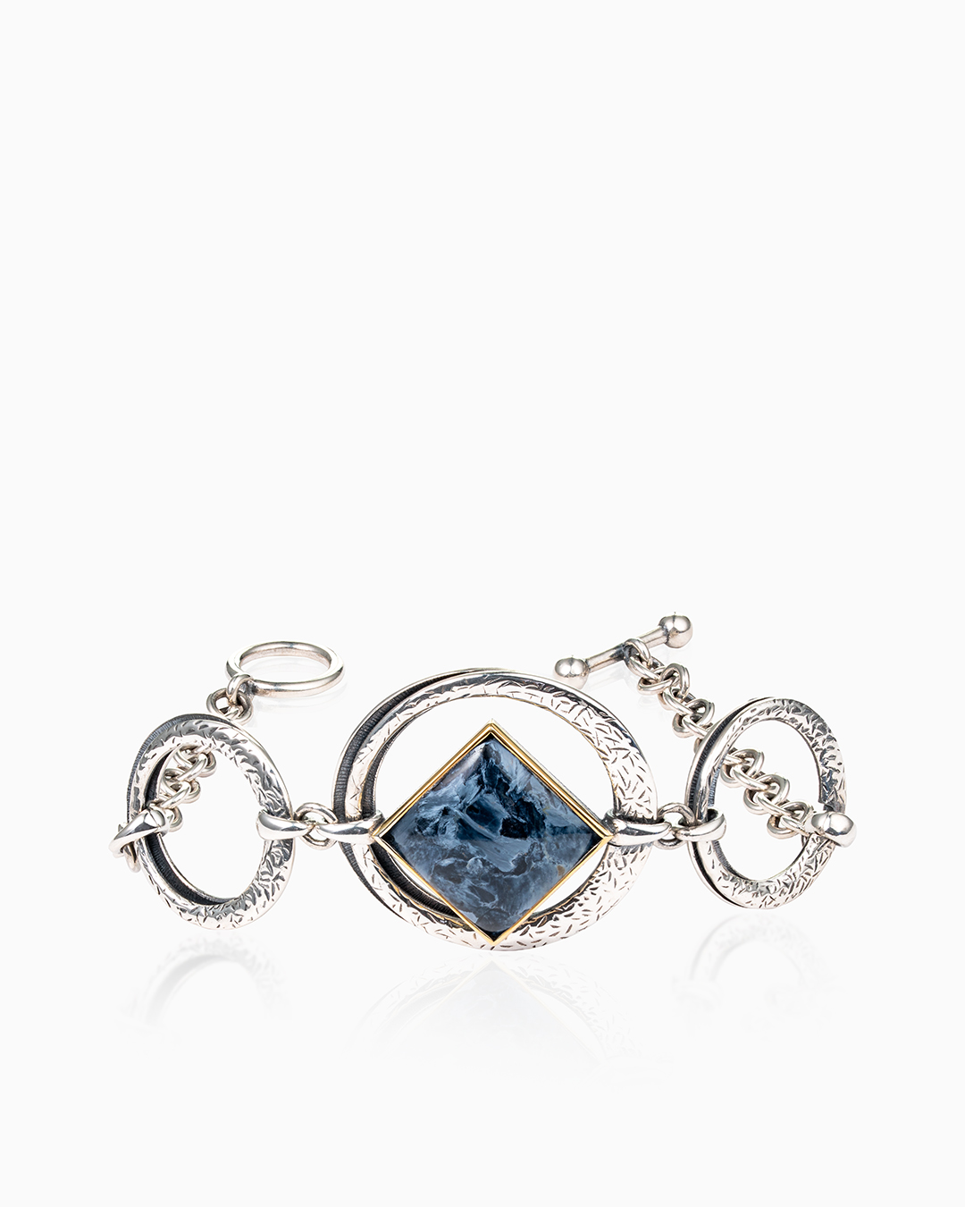 Браслет из серебра с камнем питерсит - фото 1