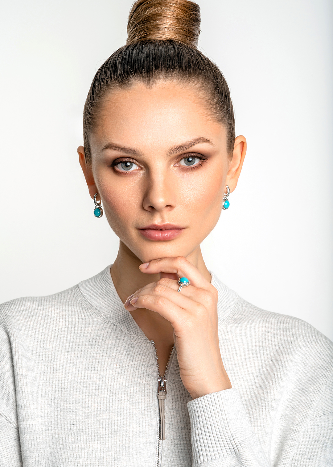 Серьги из серебра с камнем бирюза | Ювелирные украшения Sarkissian - фото 12