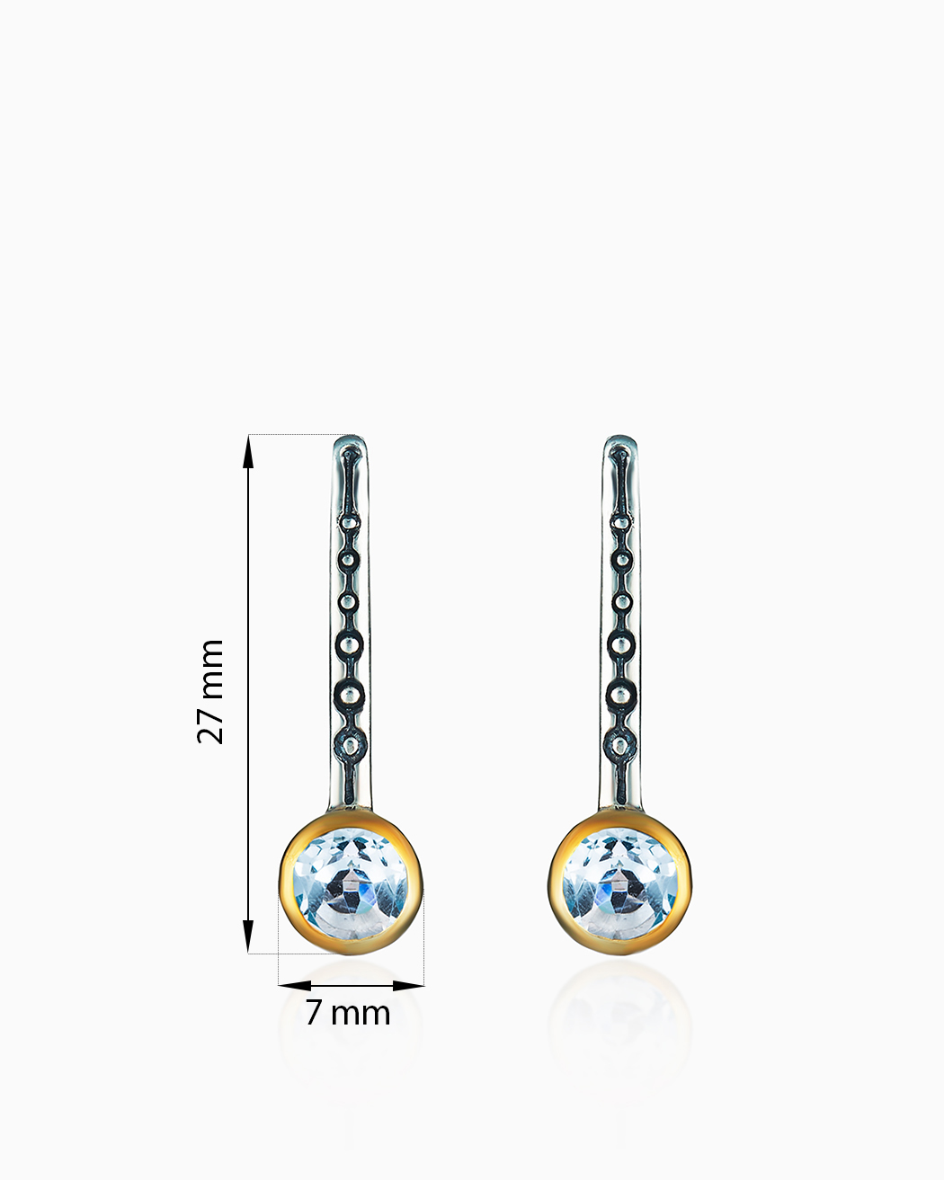 Серьги из серебра с камнем топаз - фото 2