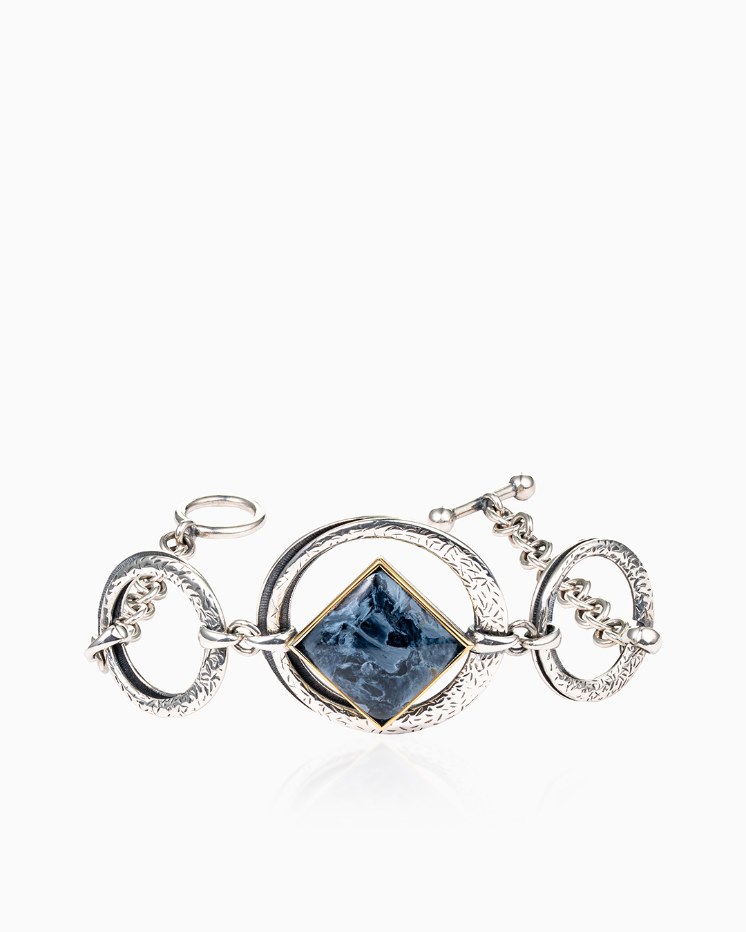 Браслет из серебра с камнем питерсит - фото 1