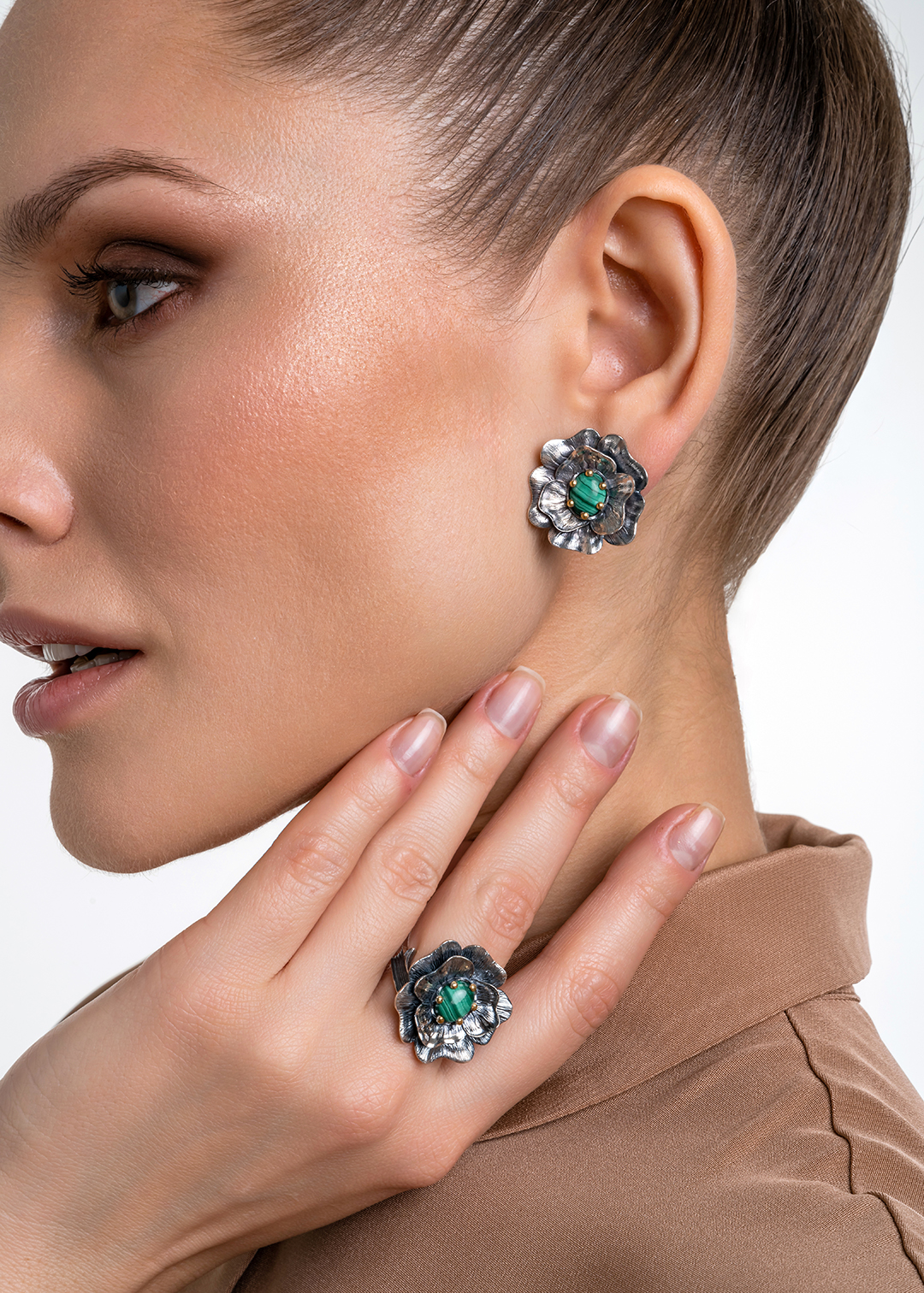 Серьги с малахитом из серебра | Ювелирные украшения Sarkissian - фото 12