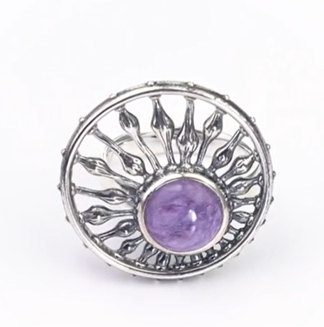 Кольцо из серебра с камнем чароит | Ювелирные украшения Sarkissian - фото 4 d