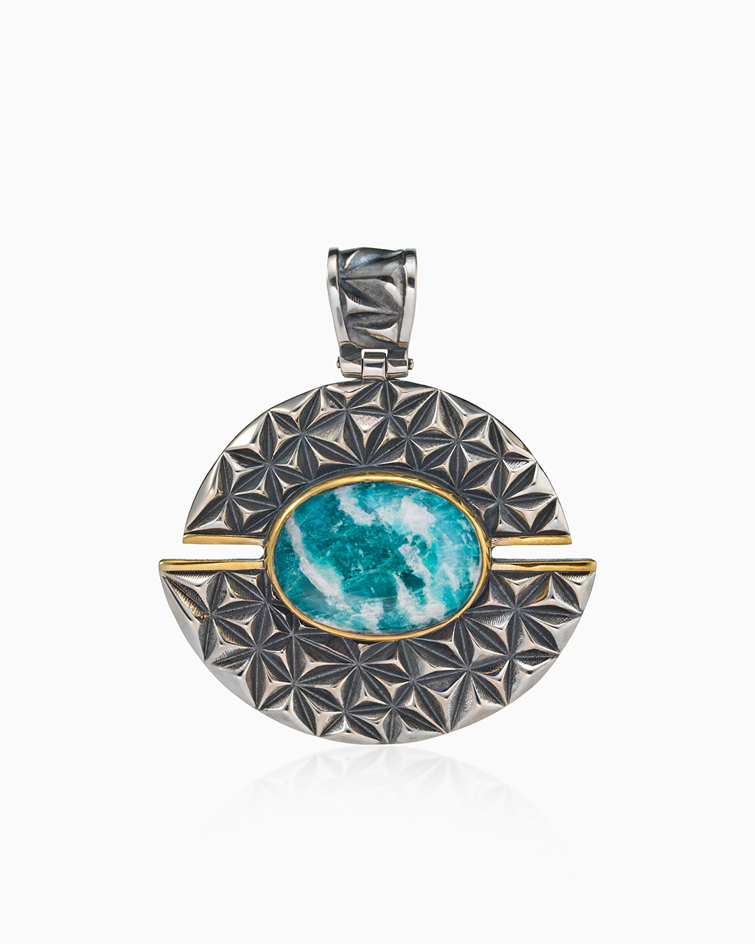 Подвеска из серебра с камнем амазонит - фото 1