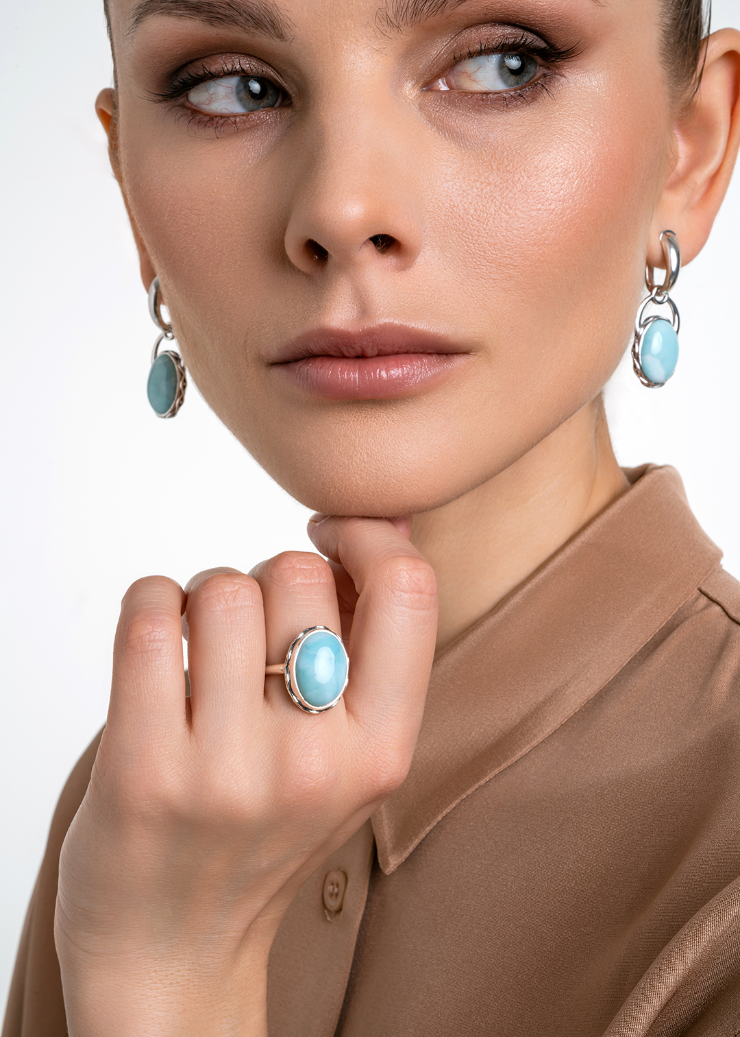 Кольцо из серебра с камнем ларимар | Ювелирные украшения Sarkissian - фото 14