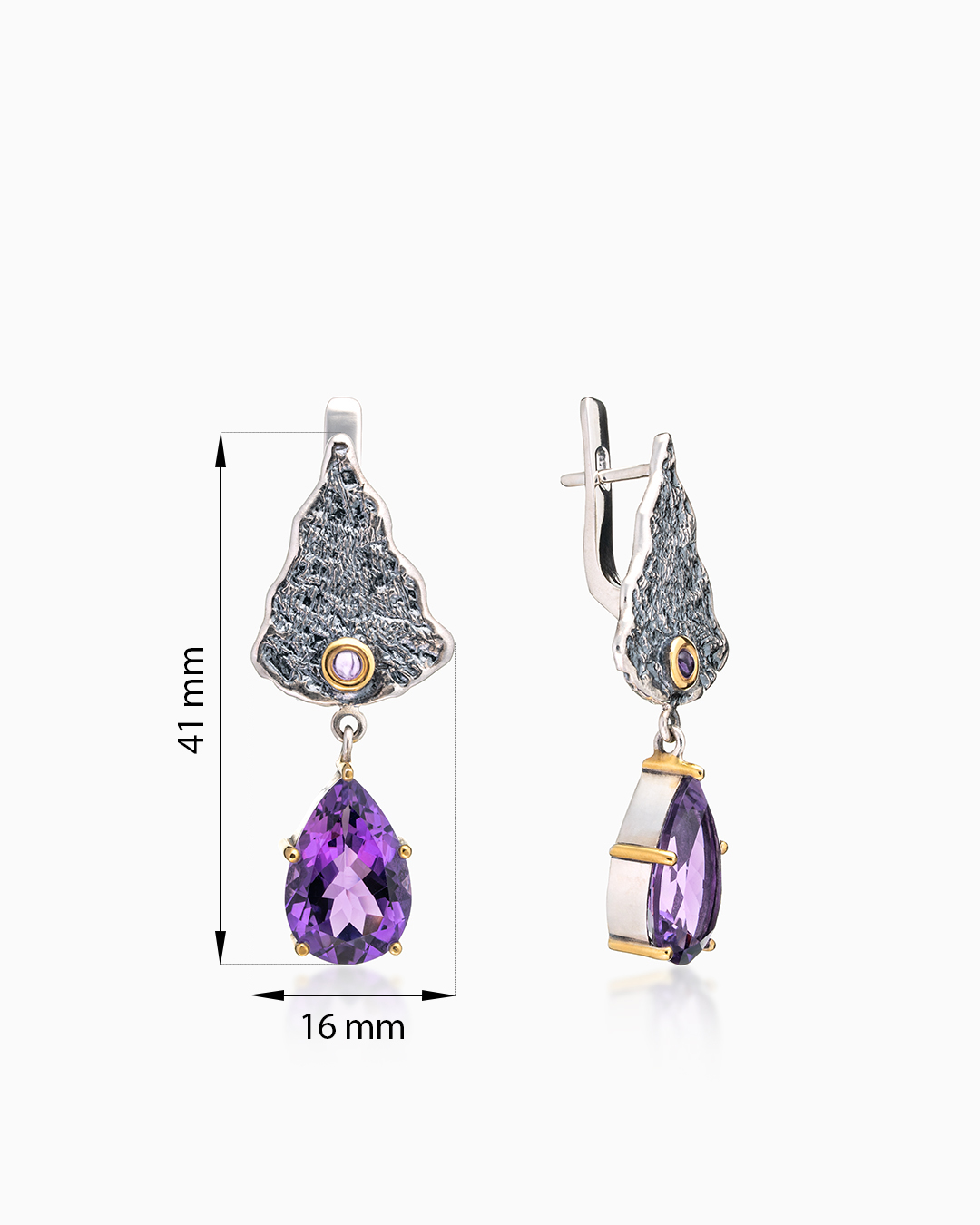 Серебряные серьги «Пурпурный Лист» - фото 2