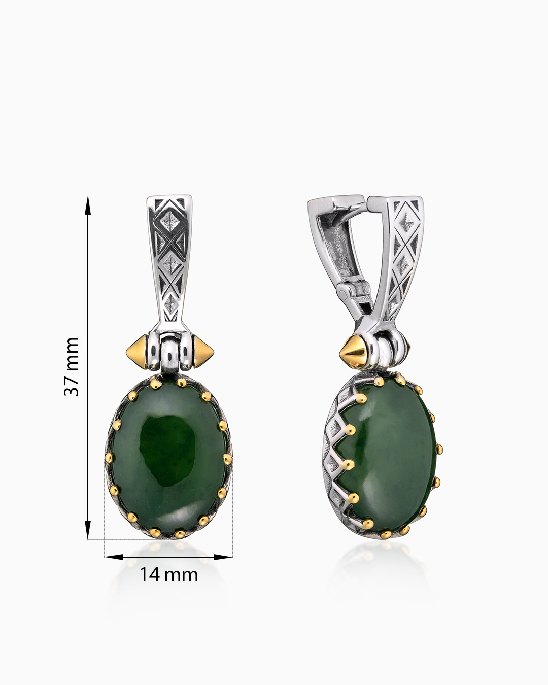 Серьги из серебра с камнем нефрит | Ювелирные украшения Sarkissian - фото 18