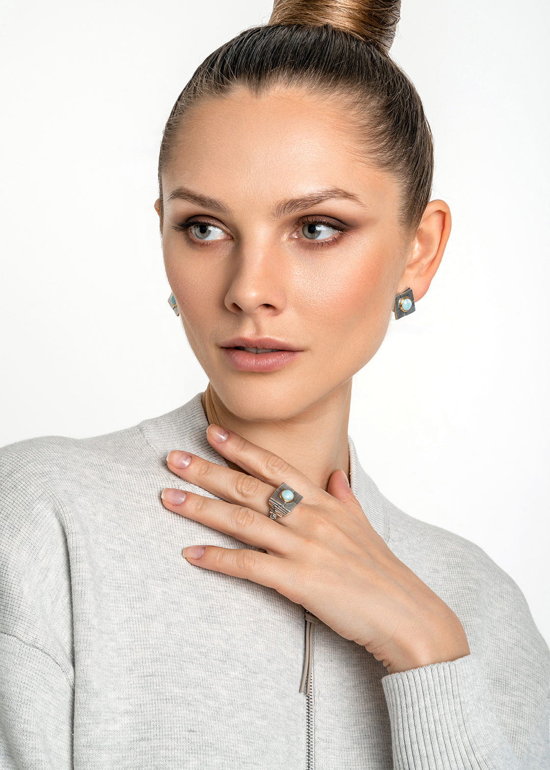 Кольцо из серебра с камнем ларимар | Ювелирные украшения Sarkissian - фото 15