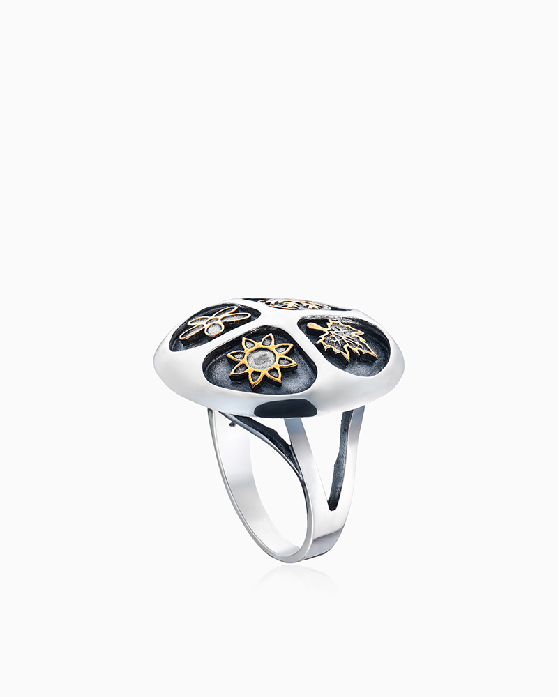 Кольцо из серебра с камнем без вставок | Ювелирные украшения Sarkissian - фото 6 d